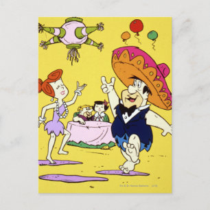 Fred Flintstone Wilma Barney och Betty Fiesta Vykort