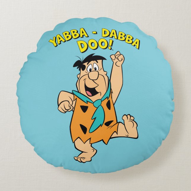 Fred Flintstone Yabba-Dabba Doo! Rund Kudde (Framsidan)