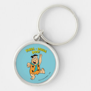 Fred Flintstone Yabba-Dabba Doo! Rund Silverfärgad Nyckelring