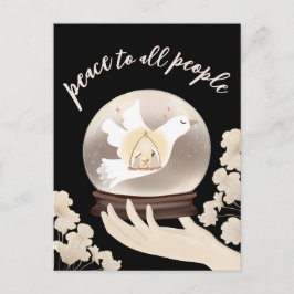 Fred för alla människor Christian Ntivity Snö Glob Vykort