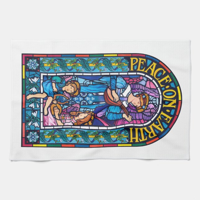 Fred för ` för Teahandduk på jord' befläckte Kökshandduk (Horisontell)