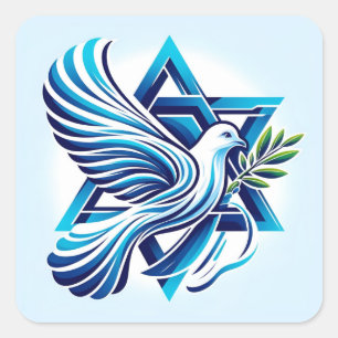 Fred för Israel Fyrkantigt Klistermärke