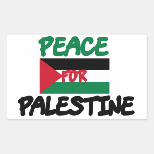 Fred för Palestina Rektangulärt Klistermärke
