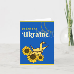Fred för Ukraina Crane & Sunsun Blue Hälsning Kort