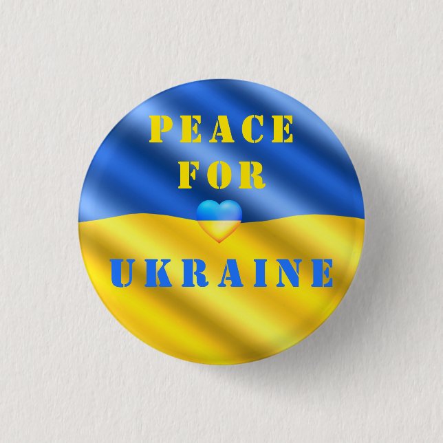 Fred för Ukraina - Knapp för Flagga - frihet (Framsida)