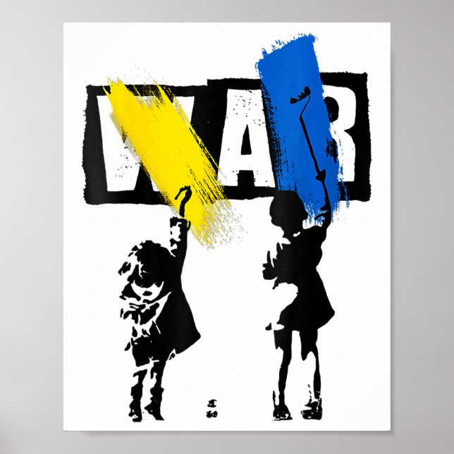 Fred för Ukraina Slut Krig Dove Symbol ukrainsk FL Poster (Framsidan)