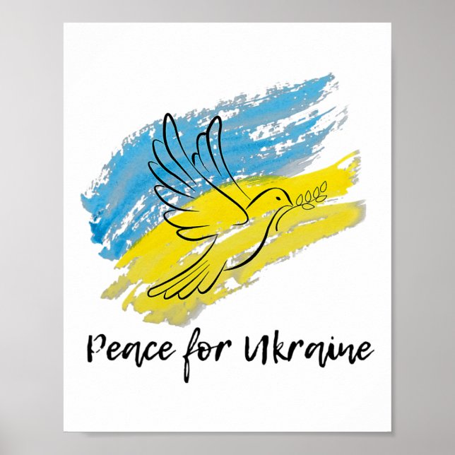 Fred För Ukraina Solidaritet Fred Hjärta Ukrainsk Poster (Framsidan)