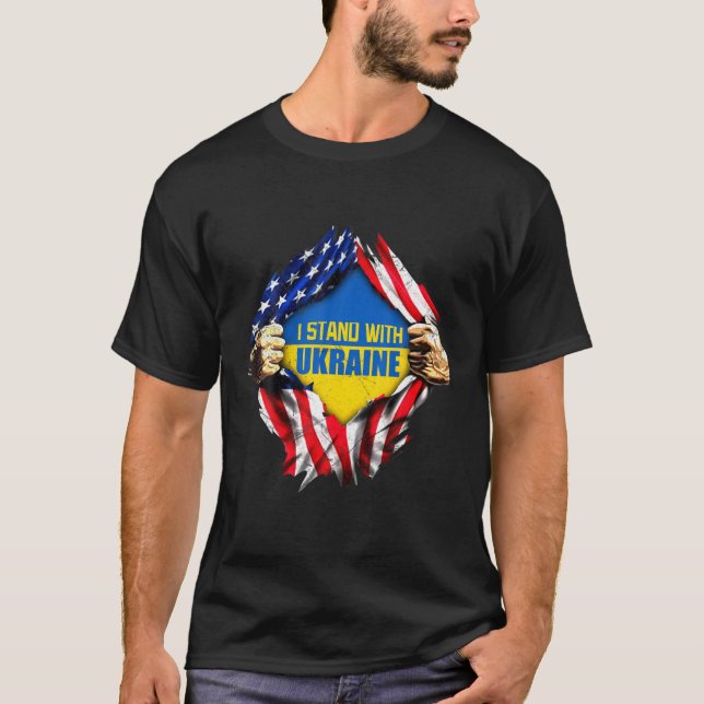 Fred för Ukraina Solidaritet Fredshjärta Ukraina T Shirt (Framsida)