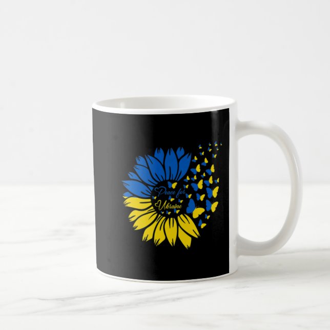Fred för Ukraina Solrosblomman ukrainsk fjäril Uk Kaffemugg (Höger)