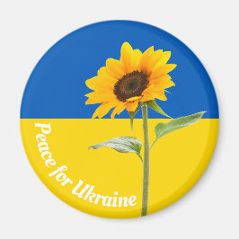 Fred för Ukraina Solrosblommans Gult och blå Flagg Magnet