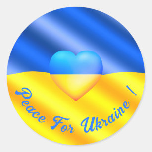 Fred för Ukraina Sticker Ukrainas Flagga Freedom Runt Klistermärke