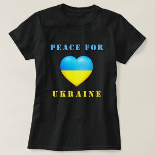 Fred för Ukraina Support T-shirt - Ukrainas Flagg