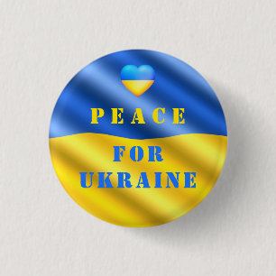 Fred för Ukraina - Ukrainas Flagga - frihet Knapp