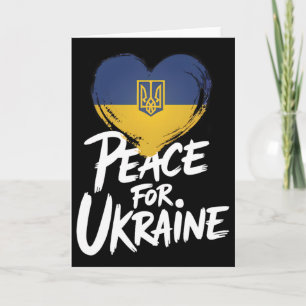 Fred för Ukraina Ukrainsk flagga Hjärt-symbol Kort