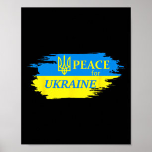 Fred För Ukraina Ukrainsk Flagga Ukraina Logotyp Poster