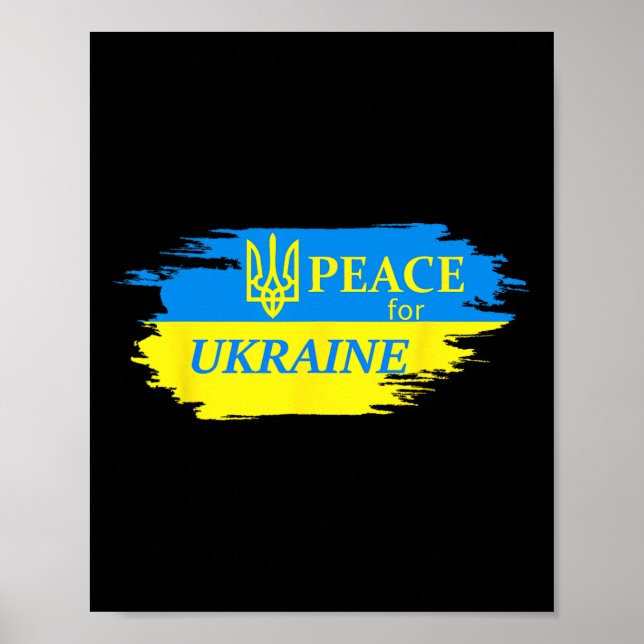 Fred För Ukraina Ukrainsk Flagga Ukraina Logotyp  Poster (Framsidan)