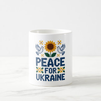 Fred för Ukrainas pixelfolkkonst Kaffemugg