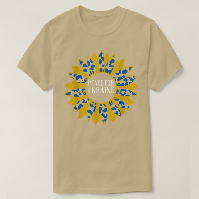 Fred för Ukrainas solrosa - jag står med Ukraina T Shirt (Design framsida)