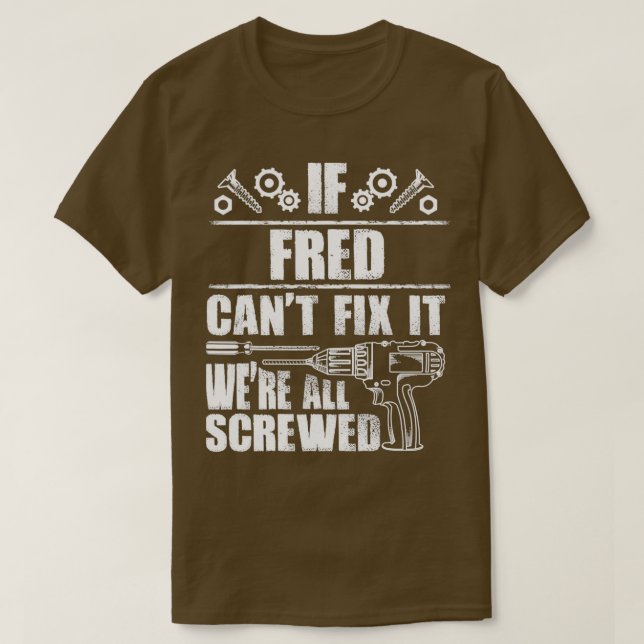 FRED Gift Namn åtgärdar den fina Personligen på fö T Shirt (Design framsida)