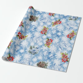 Fred & Glädje God Jul Blå Snöflinga  Presentpapper