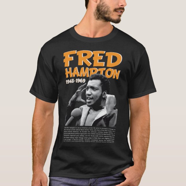 fred hampton revolutioner t shirt (Framsida)
