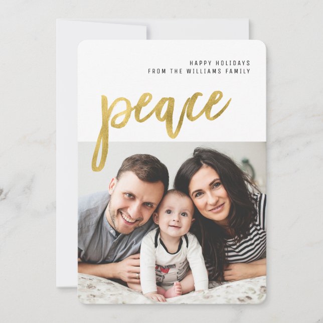 Fred | Helgdag för Guld-kallgrafi Julkort (Framsida)