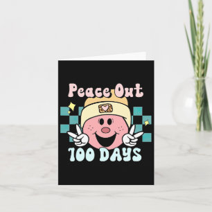 Fred i 100 dagar med skolledighet Ansikte Retro Gr Kort