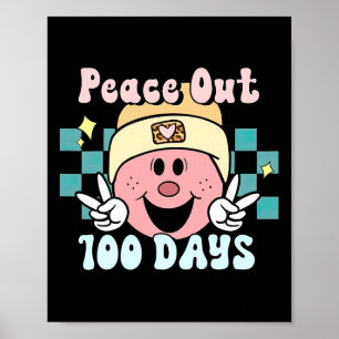 Fred i 100 dagar med skolledighet Ansikte Retro Gr Poster