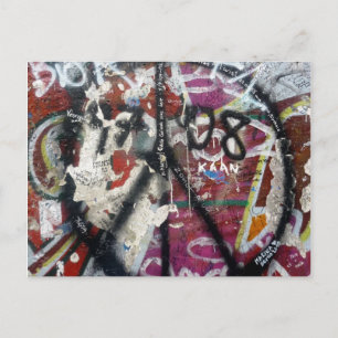 fred i berlin wall graffiti vykort