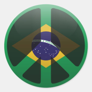 Fred i Brasilien Runt Klistermärke