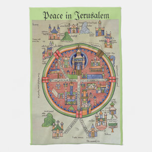 Fred i den Jerusalem kökshandduken Kökshandduk