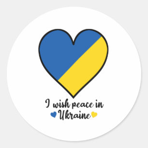 fred i det ukrainska hjärtat runt klistermärke