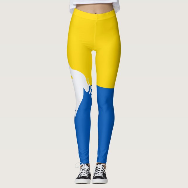 Fred i flagga i Ukraina Leggings (Framsida)