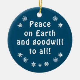 Fred i Jordblå snöflingan Julgransprydnad Keramik