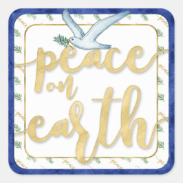 Fred i Jul Kwanzaa Hanukkah Fyrkantigt Klistermärke