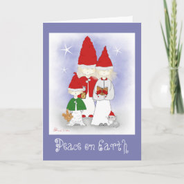 Fred i julhälsningskort på jorden helgkort