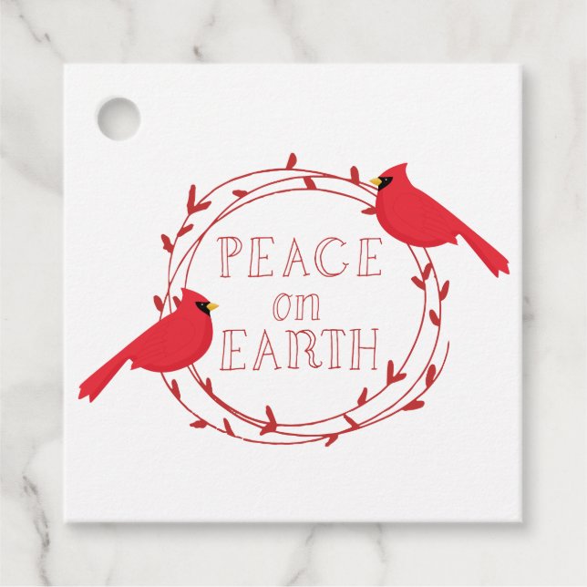Fred i Julkardinalerna på jorden Gåvor Etiketter (Framsida)