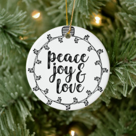 Fred i kärlek julgransprydnad keramik