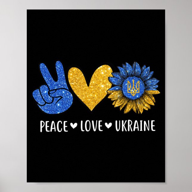 Fred i Kärlek Ukraina, Ukraina, Ukraina, Flagga i  Poster (Framsidan)