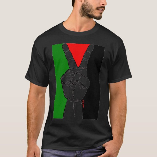 Fred i Palestina (svarten) T-shirt (Framsida)