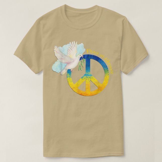 Fred i Ukraina Dove Ukraina ukrainsk Flagga Suppo T Shirt (Design framsida)