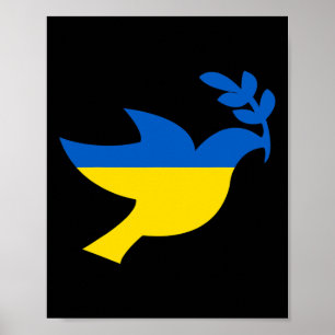 Fred i Ukraina Duva För Kvinnor Män Ukrainsk Flagg Poster