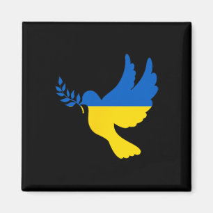 Fred i Ukraina-duva. Stå med Ukraina. Frihet Magnet