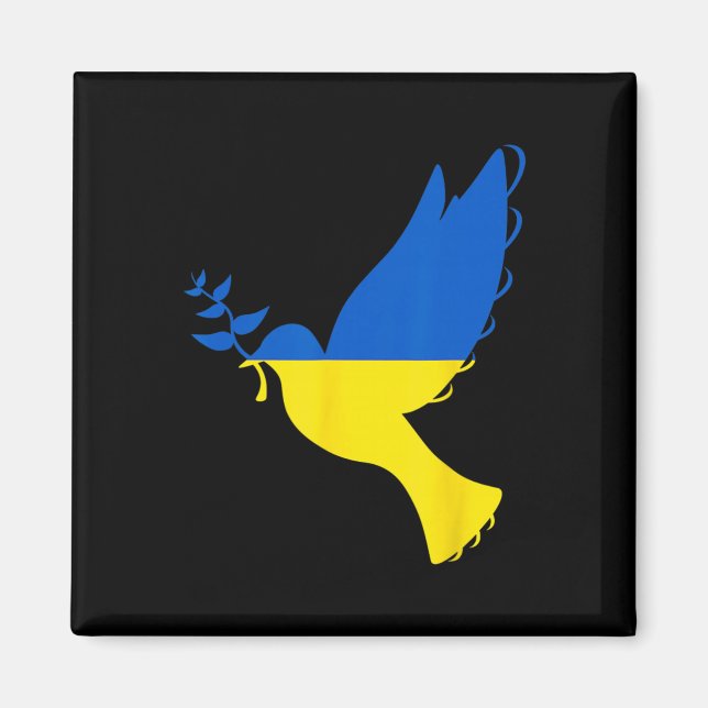 Fred i Ukraina-duva. Stå med Ukraina. Stöd Magnet (Framsidan)