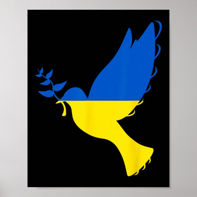 Fred i Ukraina-duva. Stå med Ukraina. Stöd Poster (Framsidan)