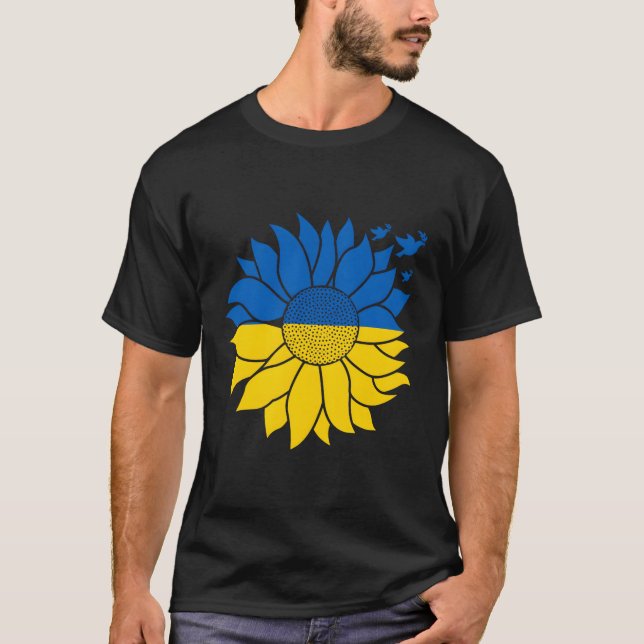 Fred i Ukraina för Ukrainas Flagga T Shirt (Framsida)