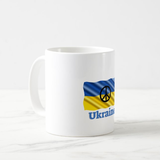 Fred i Ukraina - fred och Kärlek Kaffemugg (Framsida vänster)