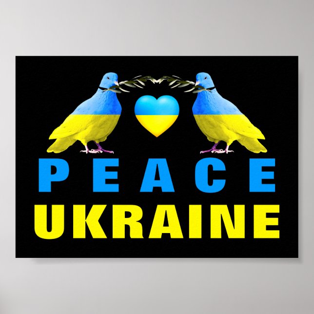 Fred i Ukraina - Frihet - Fredsduvens hjärta Poster (Framsidan)