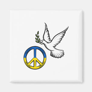 Fred i Ukraina Jag Står Med Ukraina Ukraina Duva Magnet