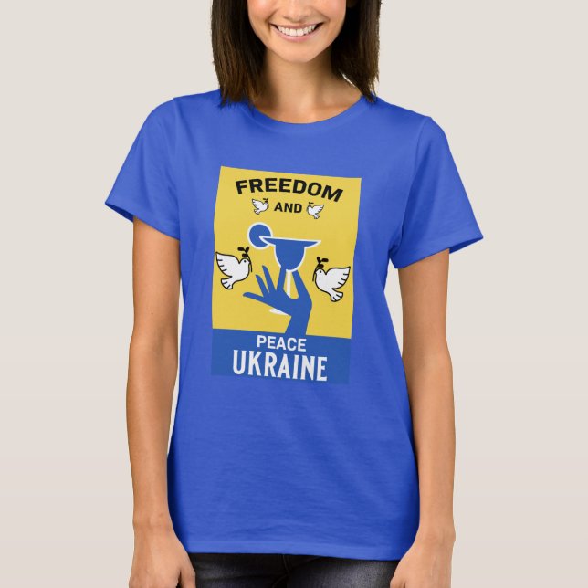 Fred i Ukraina - Kärlek och stöd till T-Shirt (Framsida)